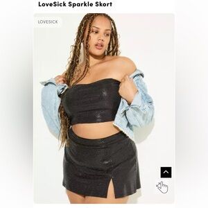 Torrid Black Sequin Skort